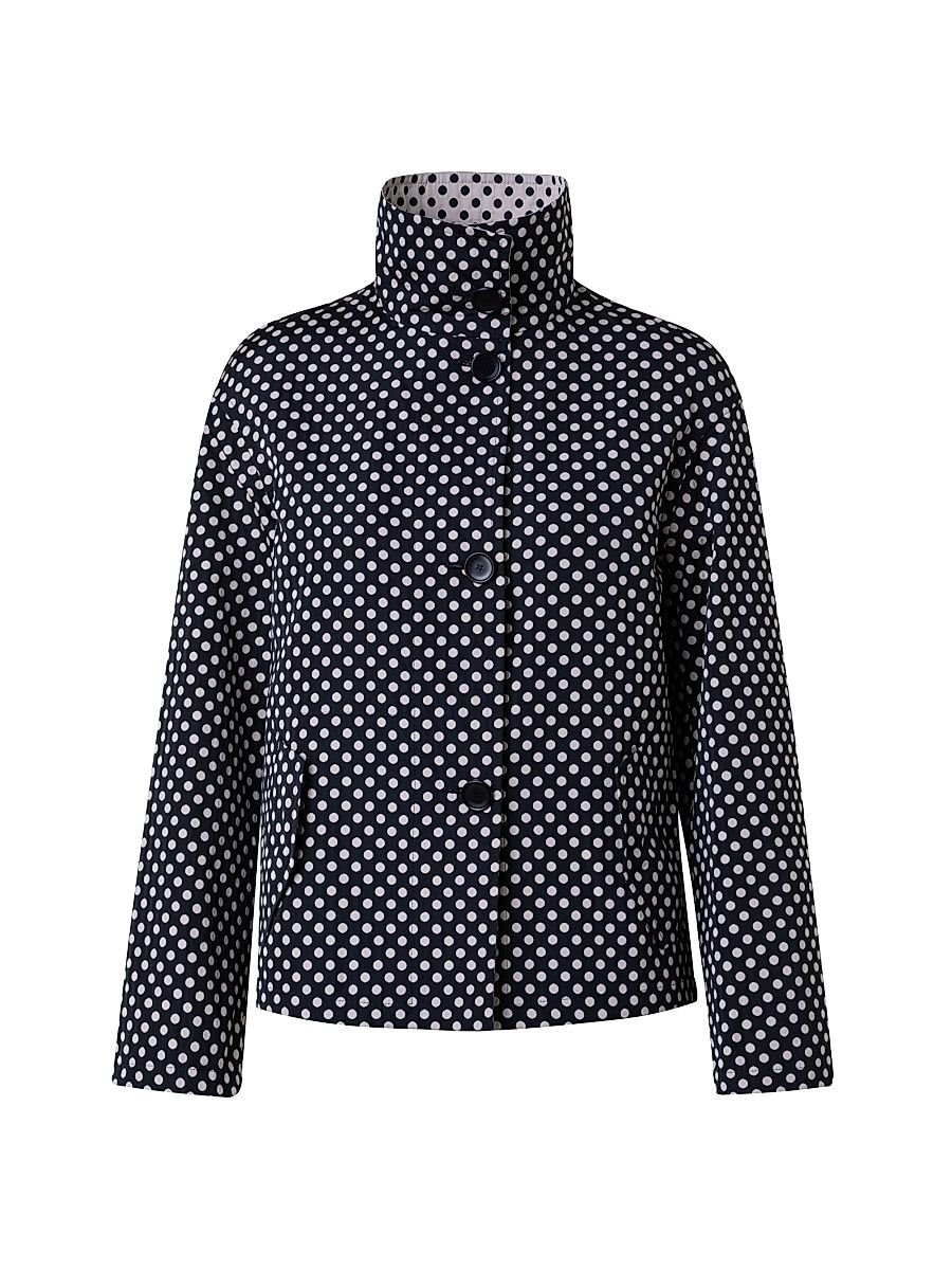 Women's Polka Dot Cropped Jacket - Black Cream - Size 18