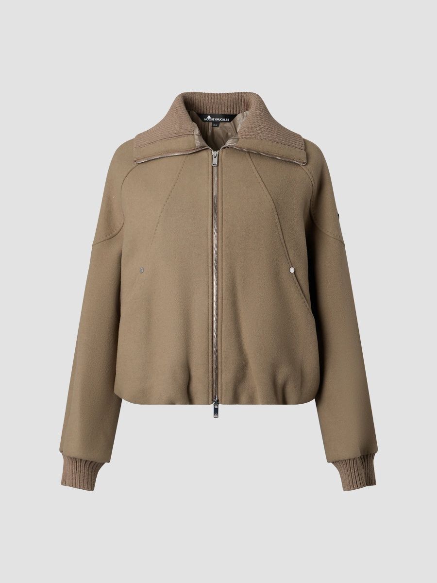 Moose Knuckles Women's Grid 3-In-1 Wool Bomber - Ashen - Size XS