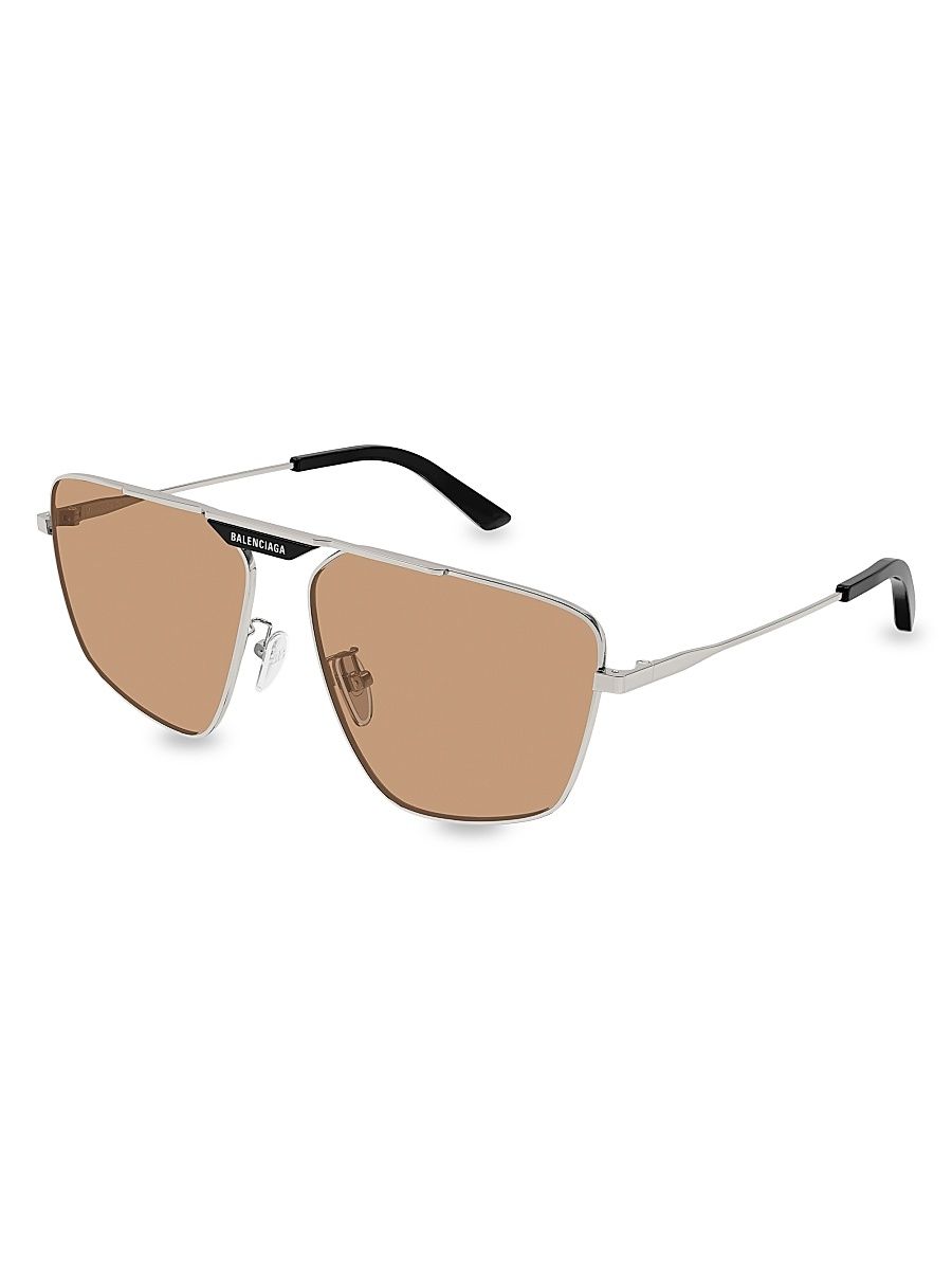 Men's Tag 2.0 61MM Pilot Sunglasses - Ruthenium Brown