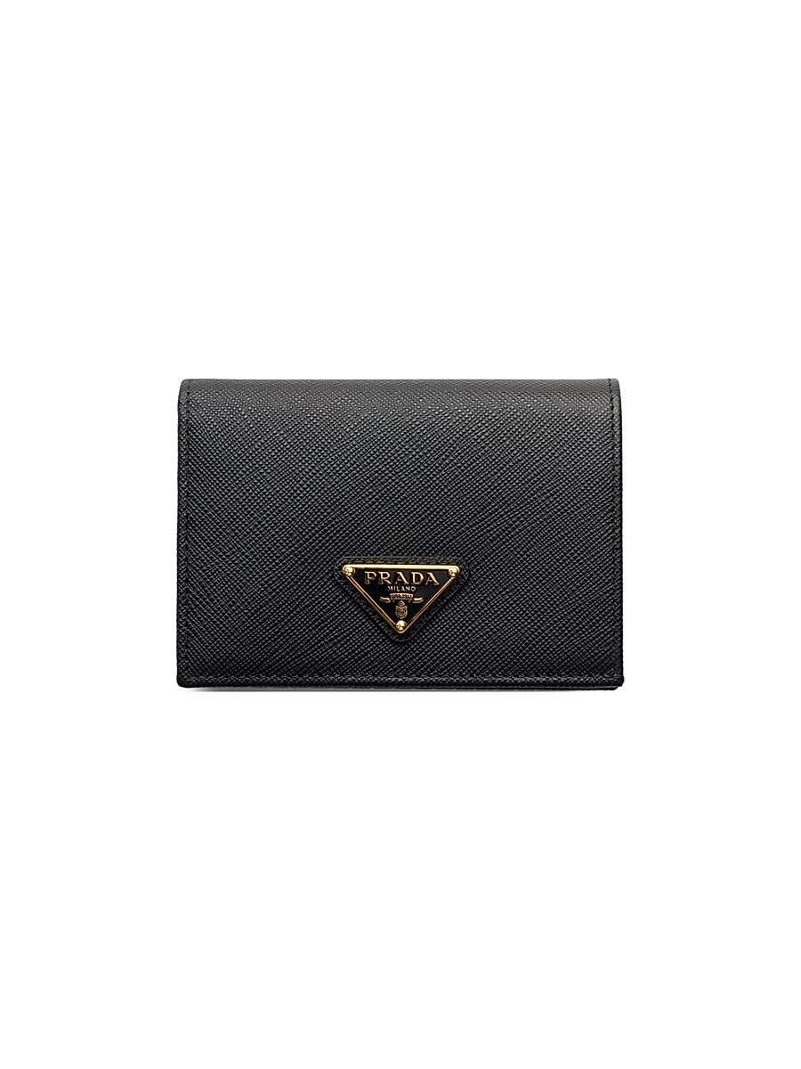 Women's Small Saffiano Leather Wallet - Black