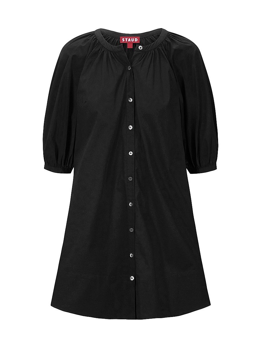 Women's Vincent Cotton Poplin Minidress - Black - Size XL