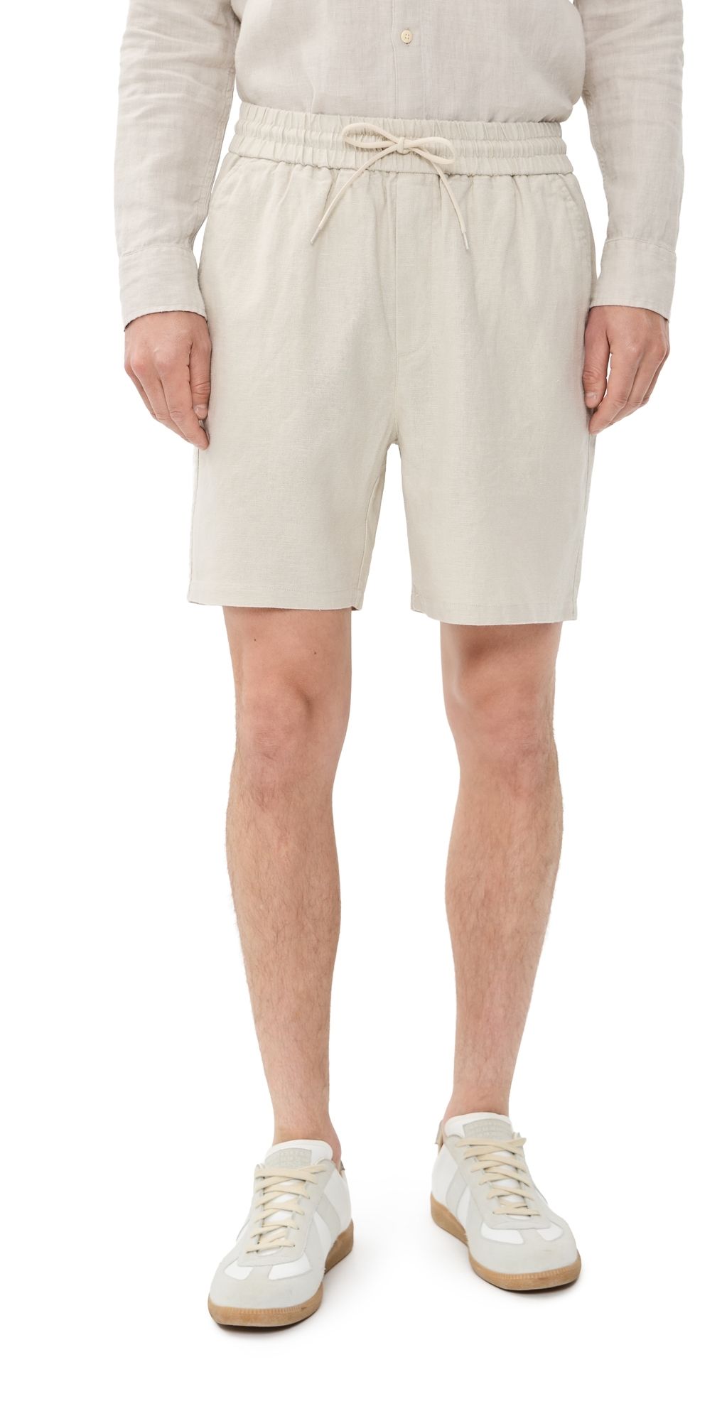 Les Deux Drawstring Linen Shorts 7 Light Sand S