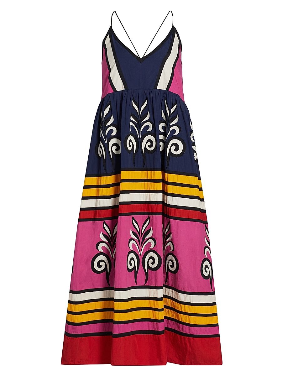 Women's Antonella Striped Cotton Midi-Dress - Size XL