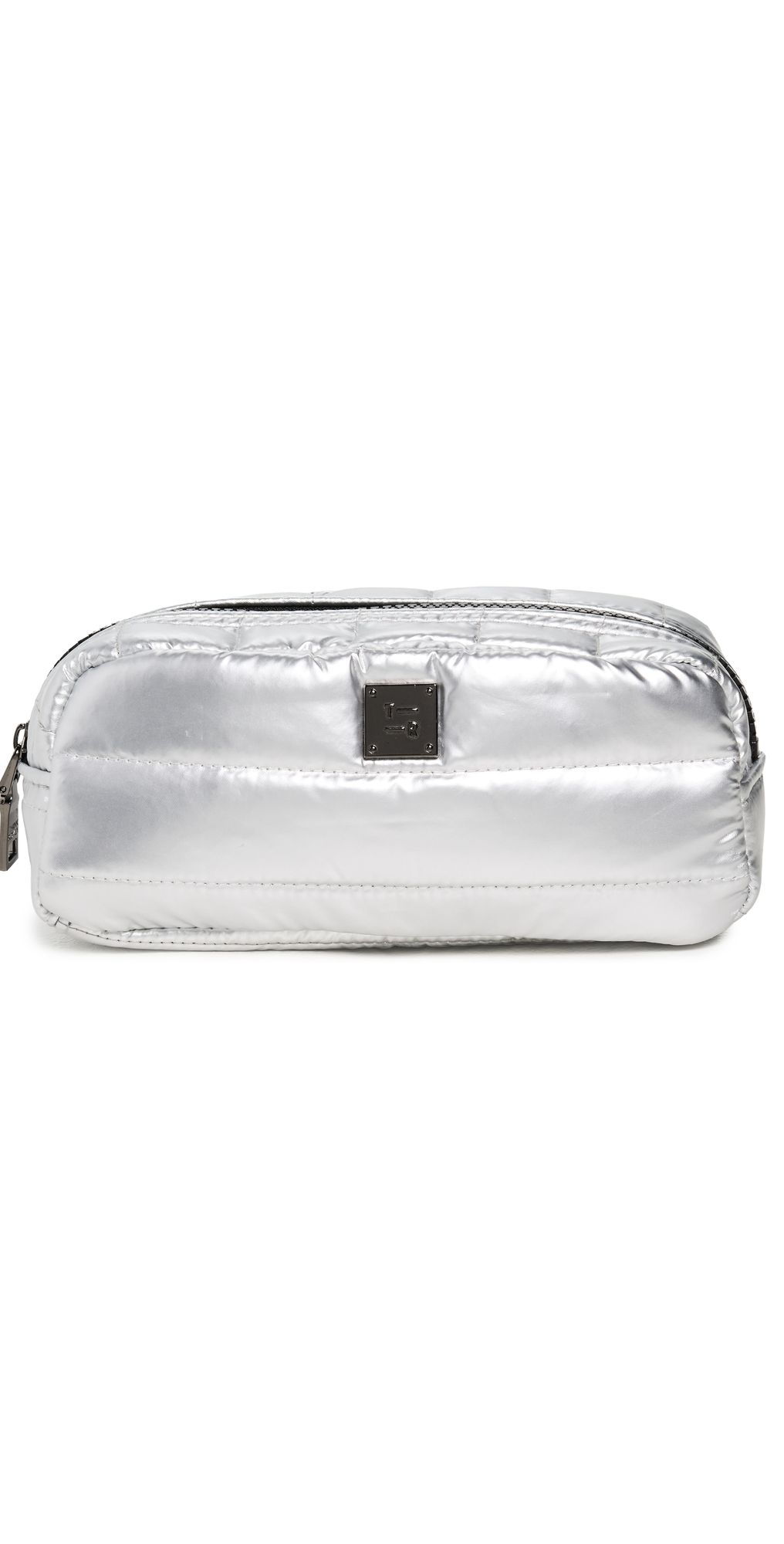 Think Royln Touch-Up Carry All Essentials Cosmetic Bag Pearl Silver One Size