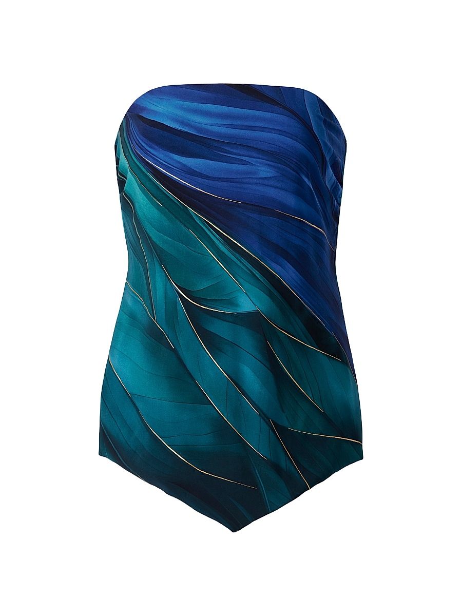 Women's Maldiva Printed Tankini Top - Blue Multi - Size 16