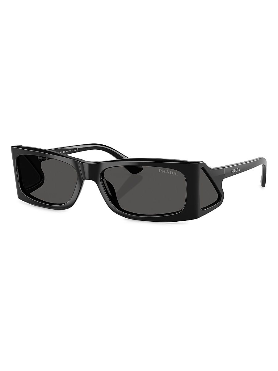 Men's 56MM Rectangular Sunglasses - Black