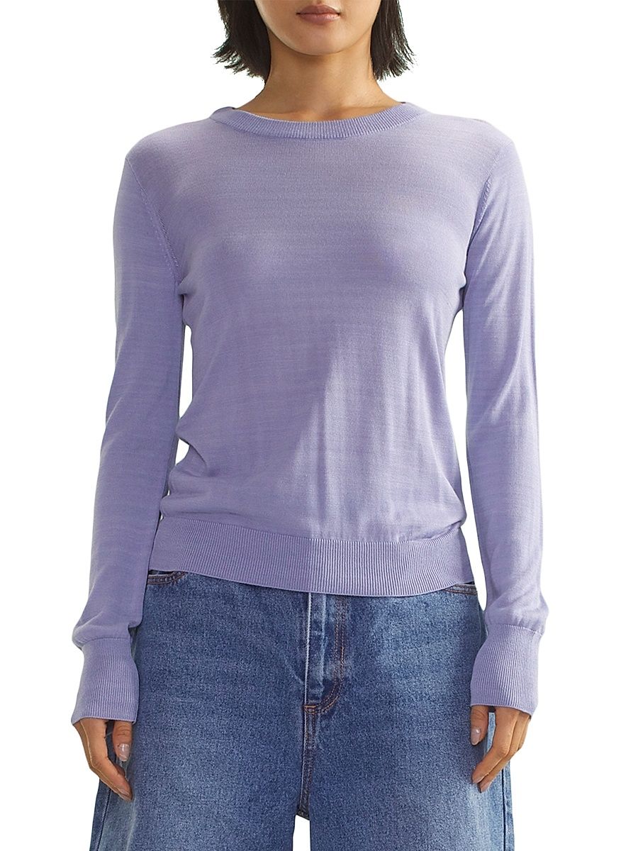 Women's Knit Crewneck Top - Periwinkle - Size Small