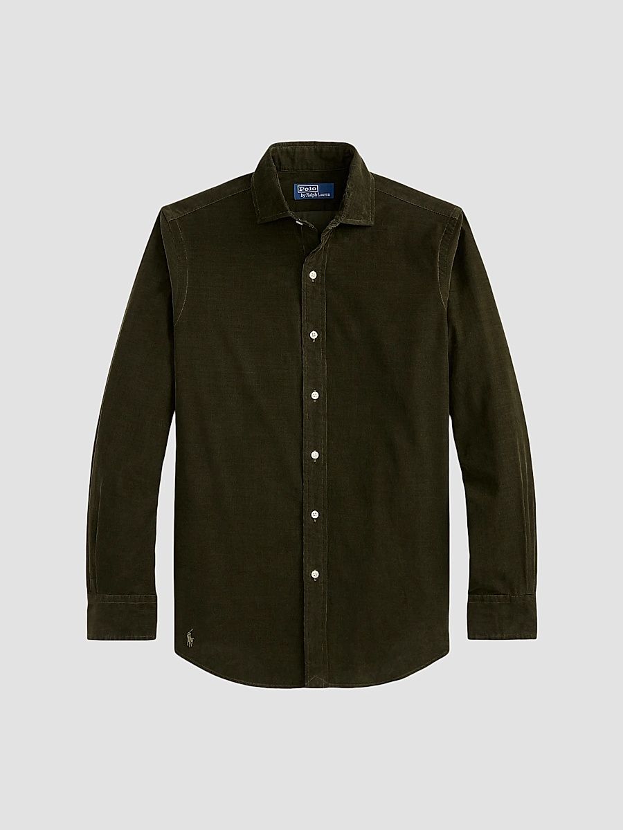 Men's Classic-Fit Corduroy Shirt - Company Olive - Size XXL