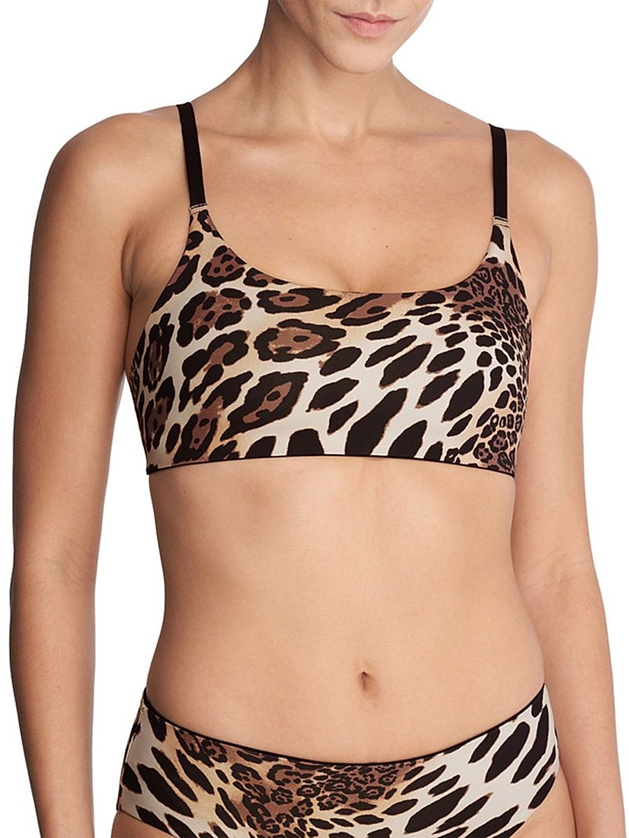 Women's Riviera Reversible Bikini Top - Luxe Leopard Black - Size XL