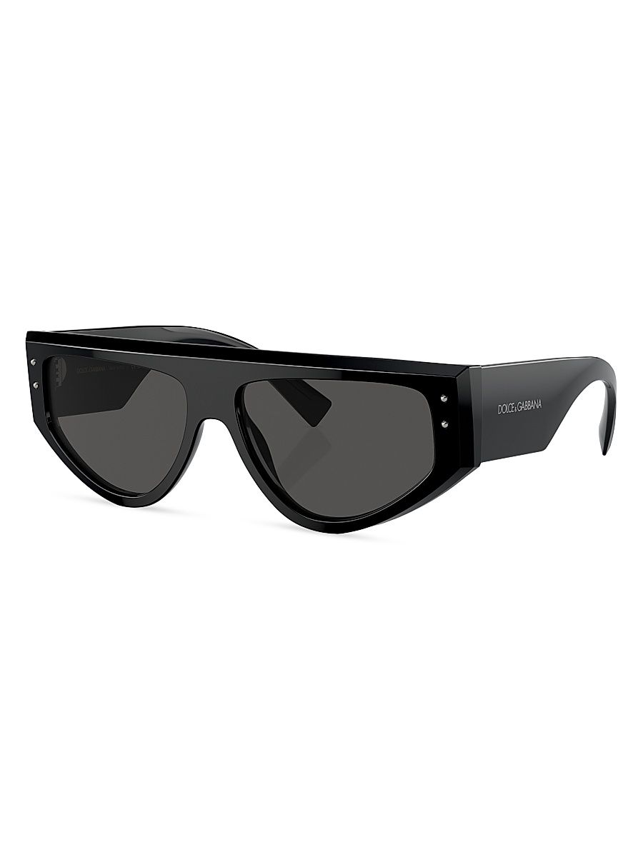 57MM Rectangular Sunglasses - Dark Grey Black