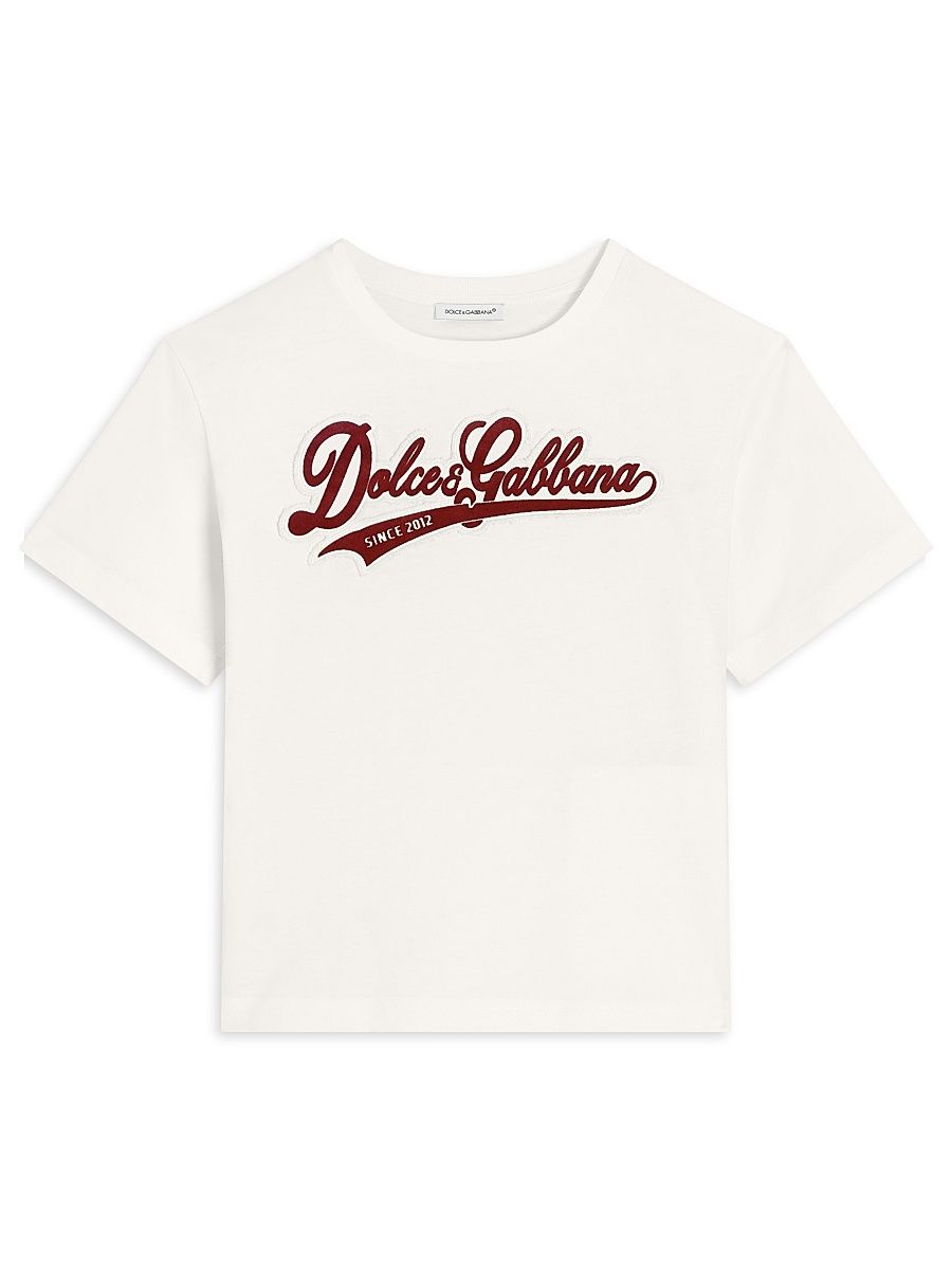 Little Boy's & Boy's Baseball Logo-Embroidered T-Shirt - Bianco - Size 14