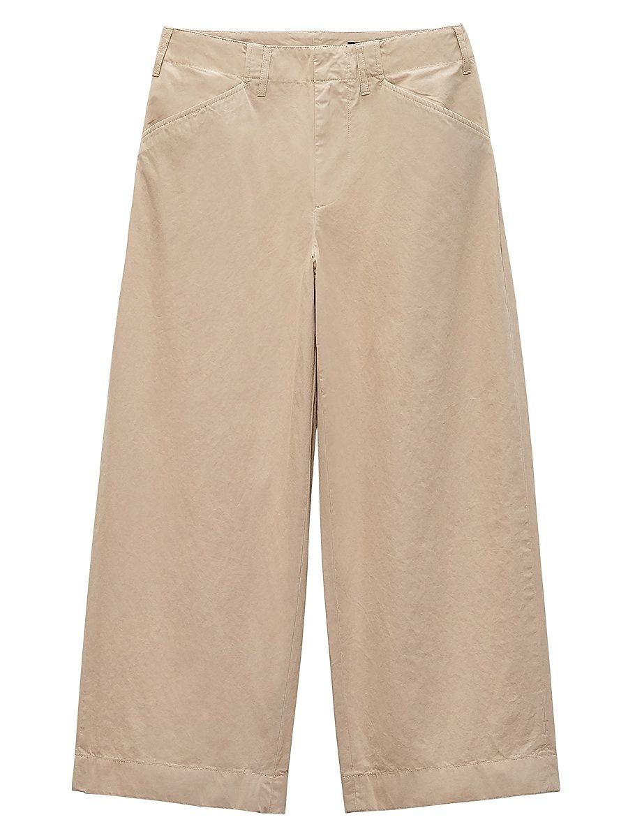Women's Banks Cotton Wide-Leg Pants - Khaki - Size 12