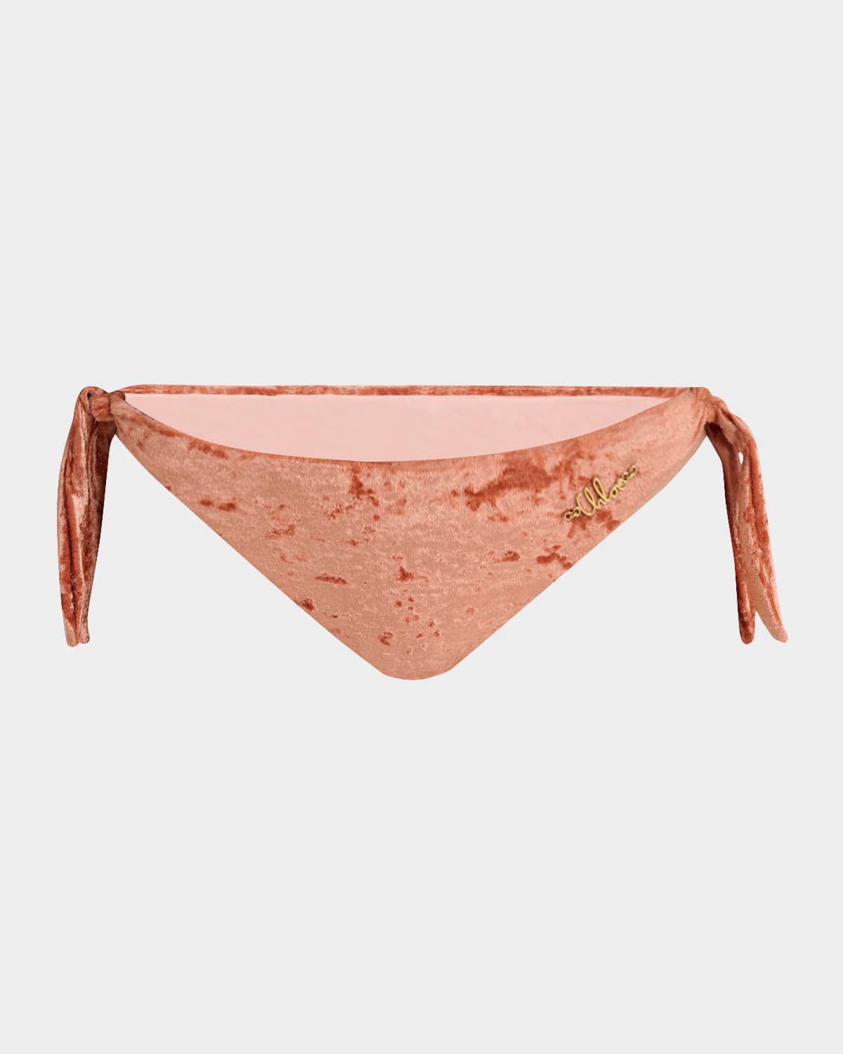Knotted Crushed Velvet Bikini Bottoms