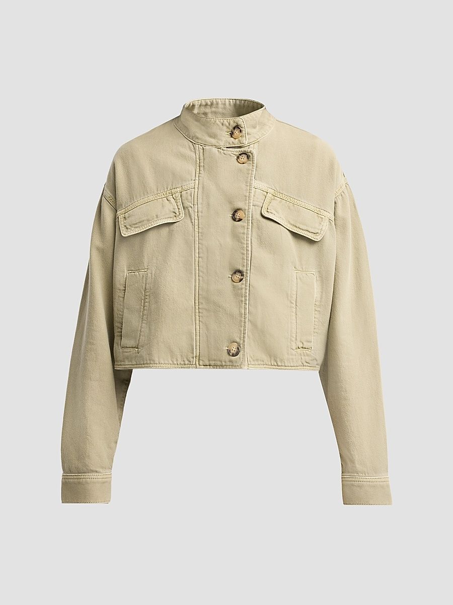 Women's Rallo Cotton Crop Jacket - Amande - Size Large