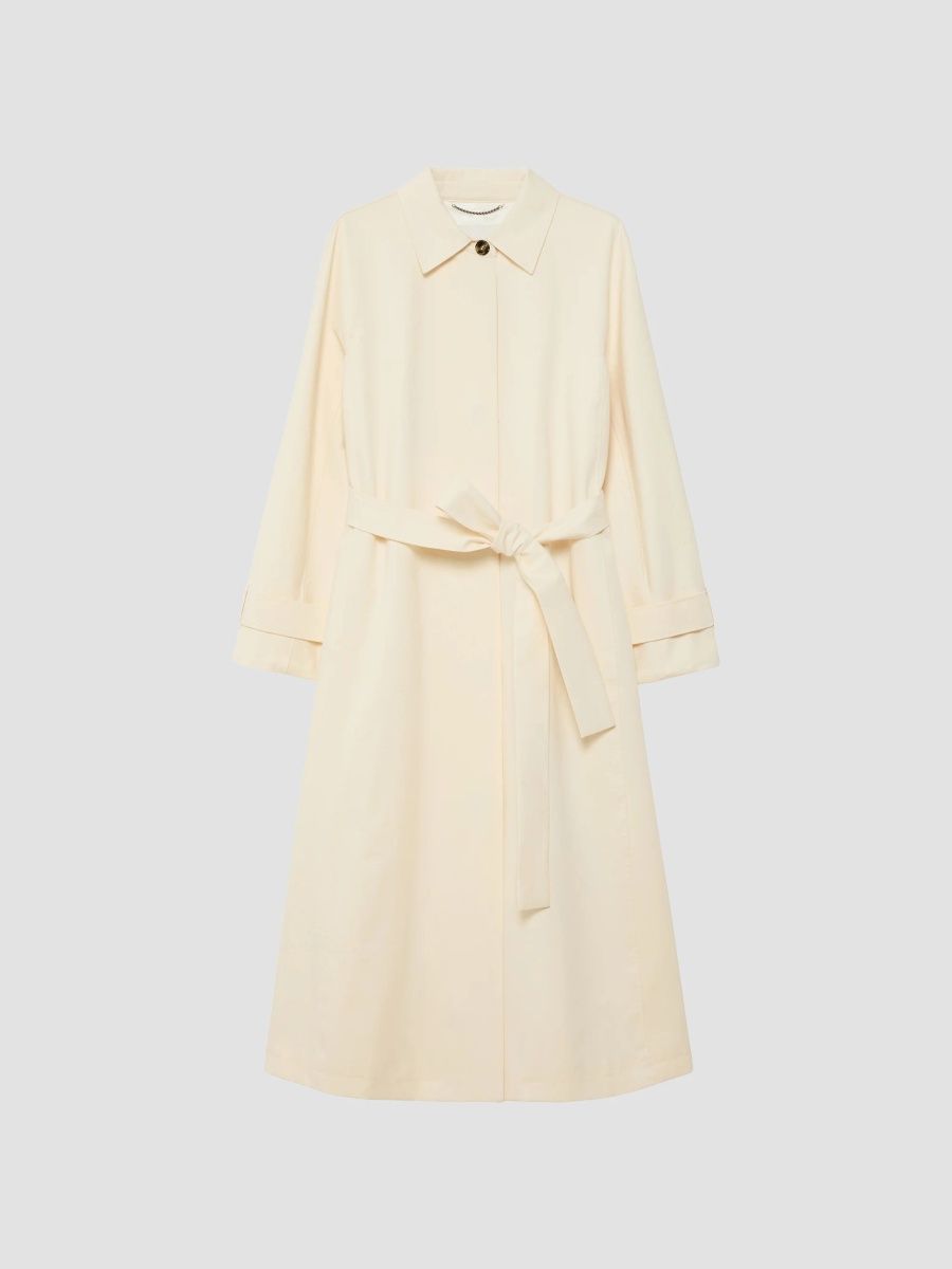 Marina Rinaldi Women's Cotton Gabardine Trench Coat - Ivory - Size 20