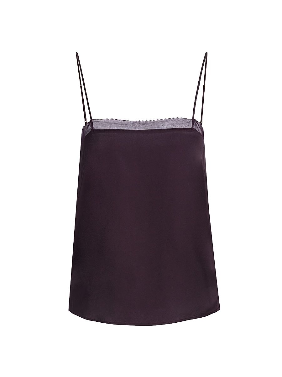Women's Delia Satin Cami - Eggplant - Size Medium