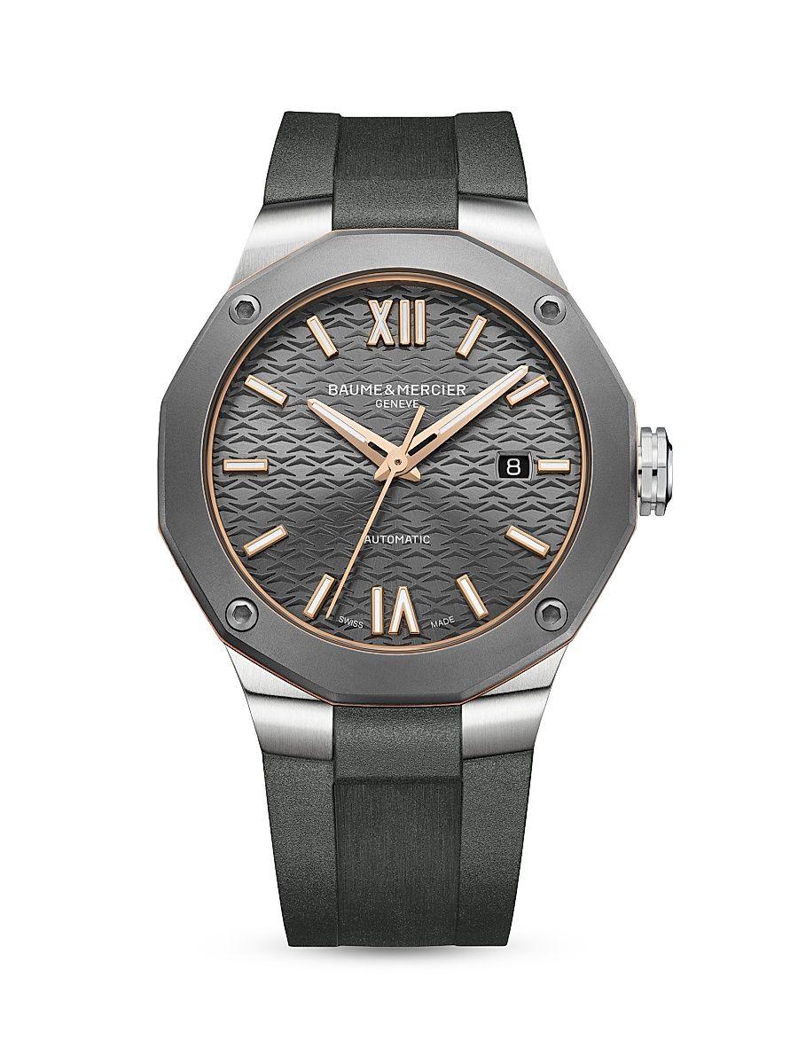 Men's Riviera Stainless Steel & Rubber Watch - Steel