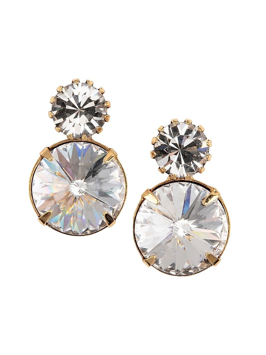 Women's Myrla 18K Gold-Plated & Crystal Earrings - Crystal Antique Gold