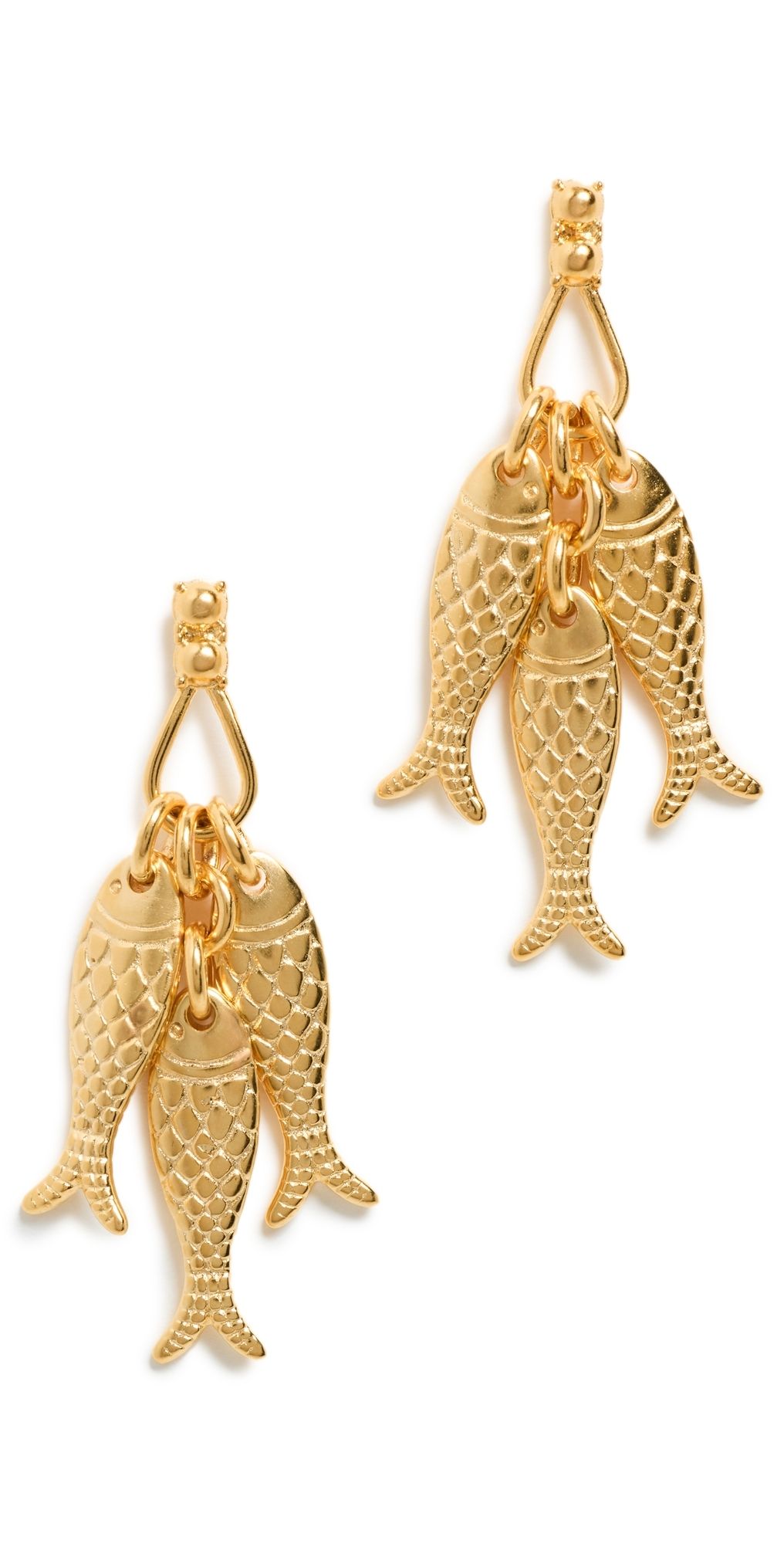Brinker + Eliza School of Fish Earrings Gold One Size
