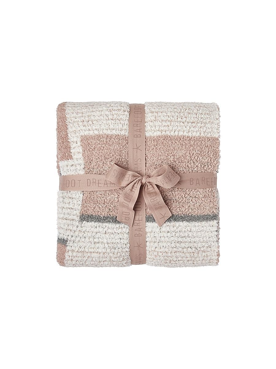 CozyChic Playa Checkered Cotton-Blend Throw Blanket - Cream Multi