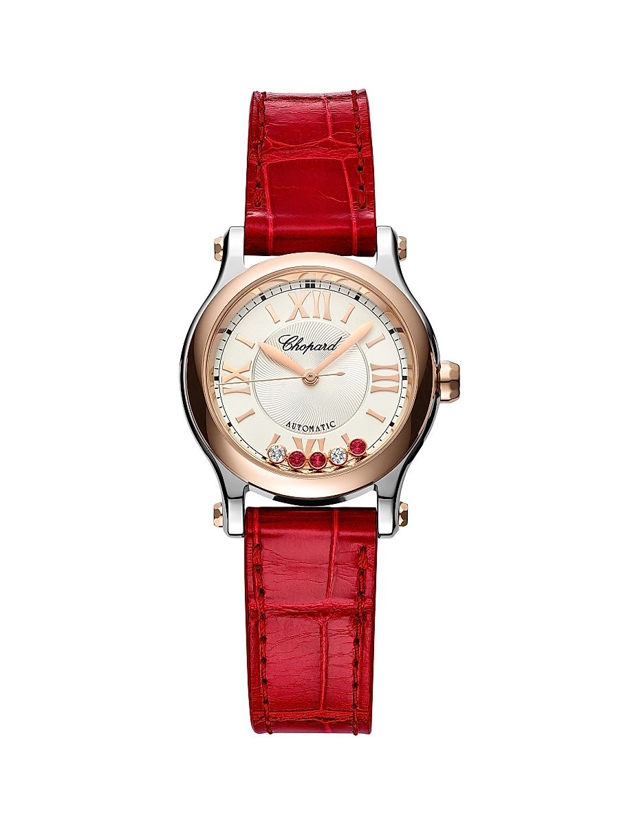 Women's Happy Sport Alligator Strap Watch - Red