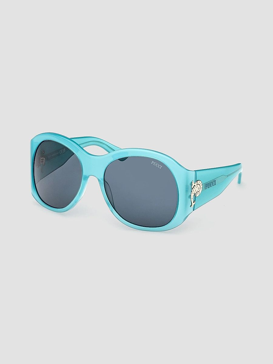 Pucci Women's 59MM Oval Sunglasses - Turquoise Dark Teal