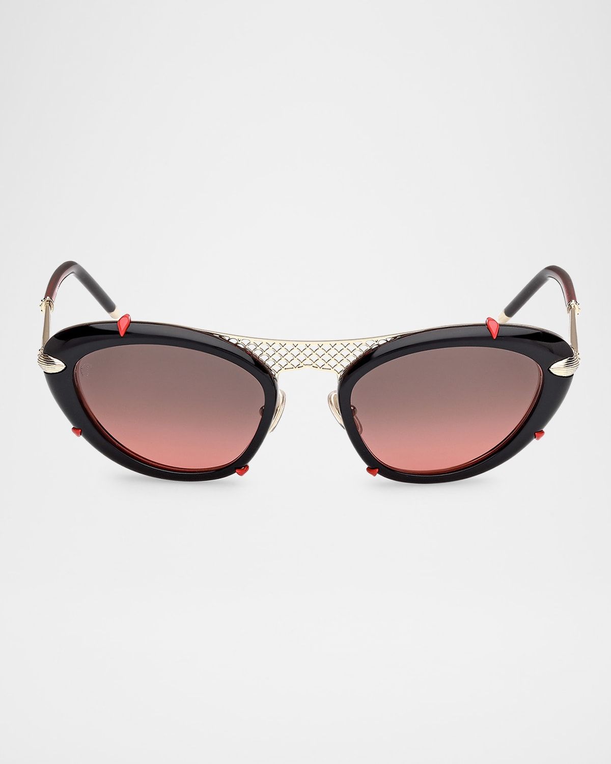 Miss Z Spiked Oval Acetate Sunglasses