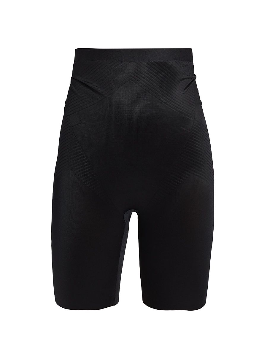 Women's Thinstincts 2.0 High-Waisted Mid-Thigh Shorts - Very Black - Size XL