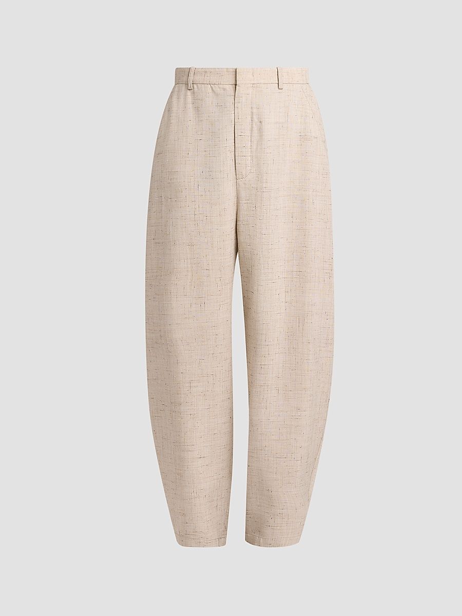 Women's Tweed Tapered-Leg Trousers - Multi Beige - Size 2