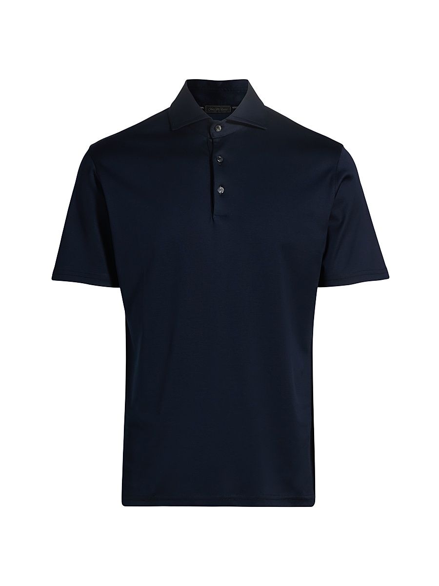Men's COLLECTION Knit Polo Shirt - Navy - Size XXL