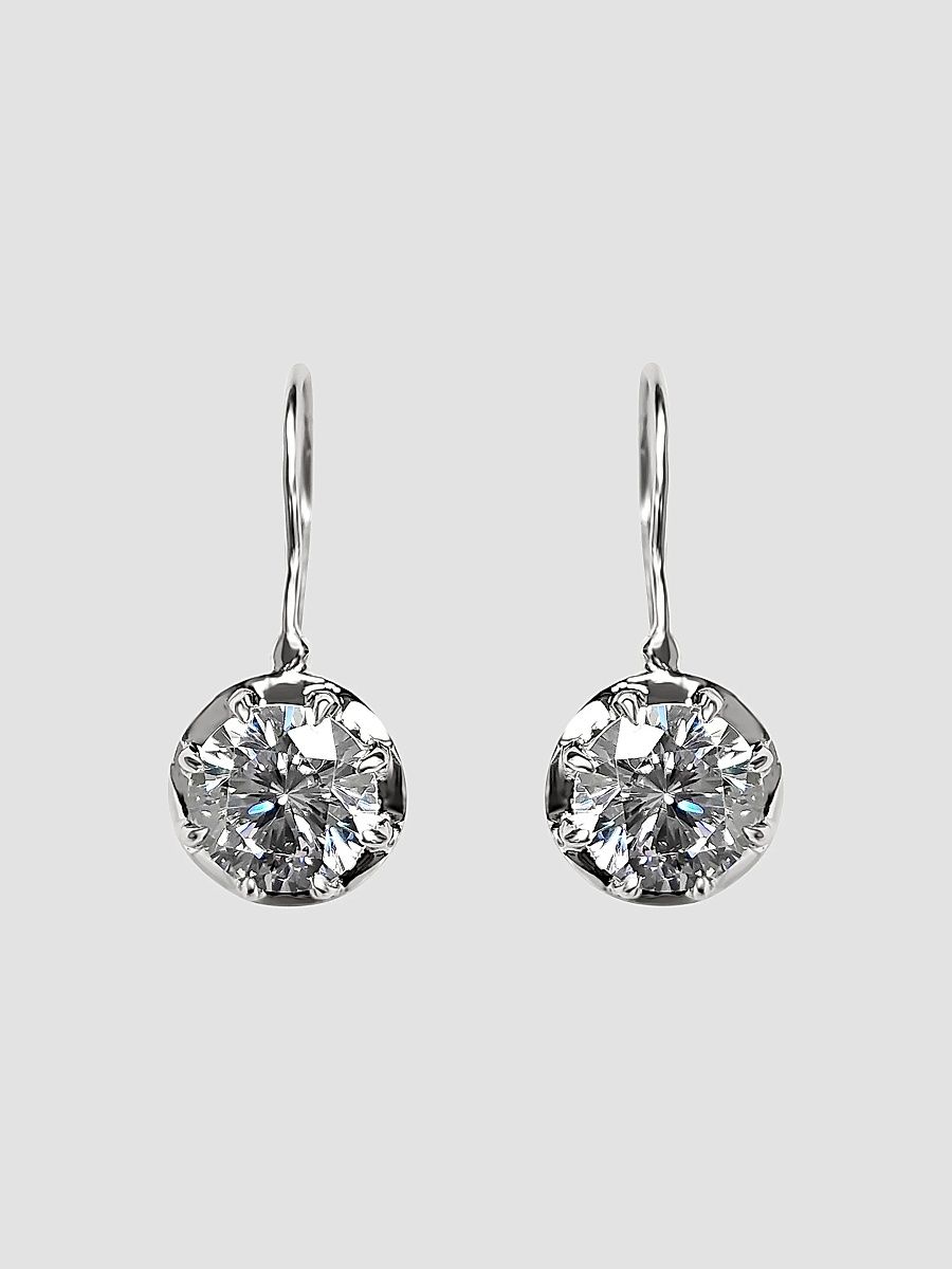 Women's Sterling Silver & 1.00 TCW Cubic Zirconia Drop Earrings - White