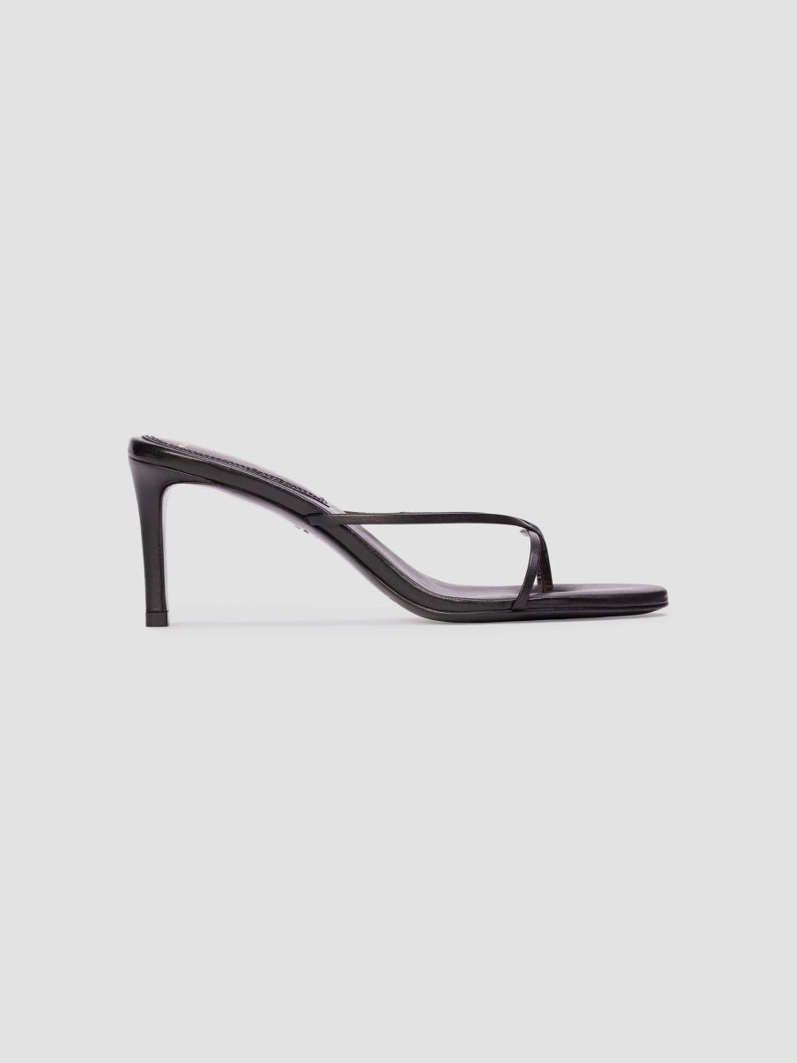Black Suede Studio Women's Gem 65MM Slip-On Sandals - Black Leather - Size 11