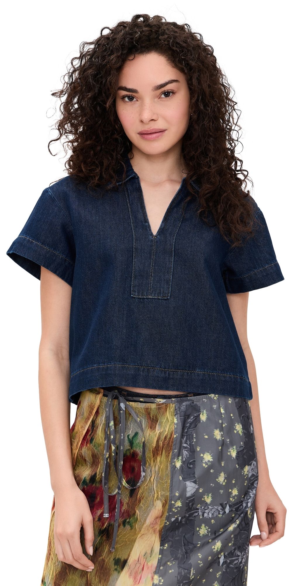 Joe's Jeans The Lillian Denim Popover Shirt Honor XS