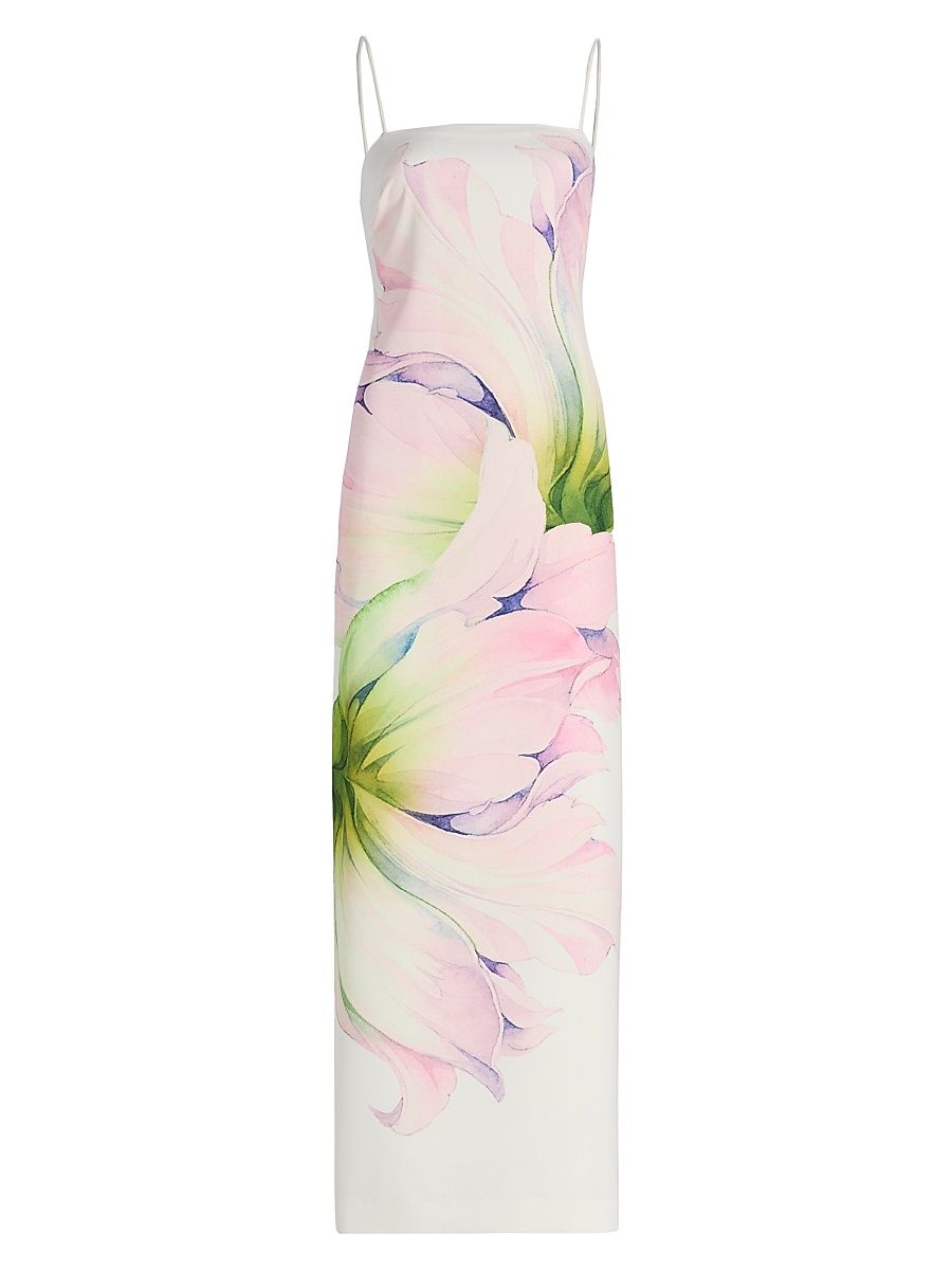 Women's Adelina Floral Sculpted Cami Gown - Watercolor Floral - Size 10