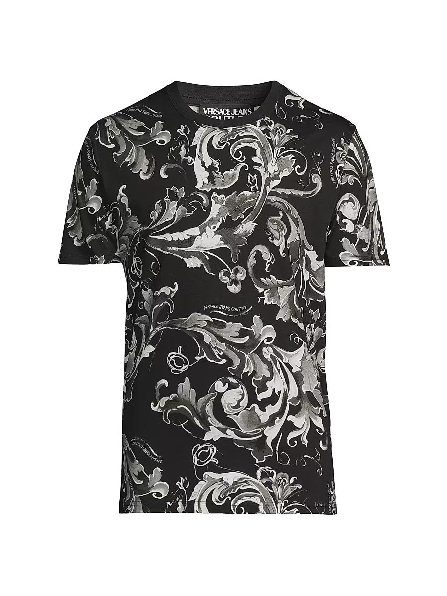 Men's Barocco Cotton T-Shirt - Black - Size XS
