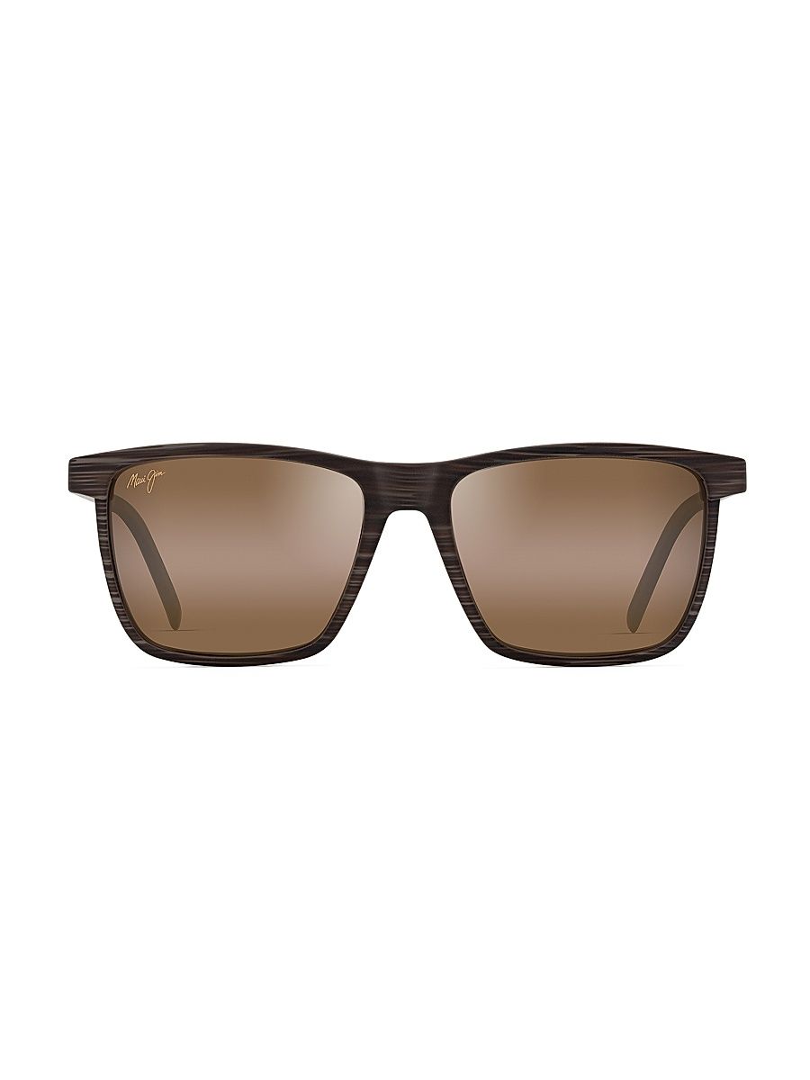 Men's One Way 55MM Square Sunglasses - Brown Bronze