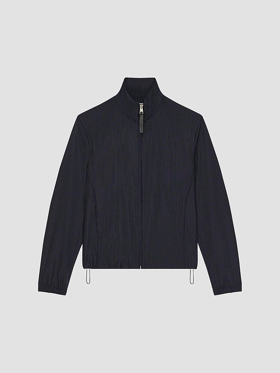 Givenchy Men's Striped Blouson Jacket in Wool - Navy - Size 46