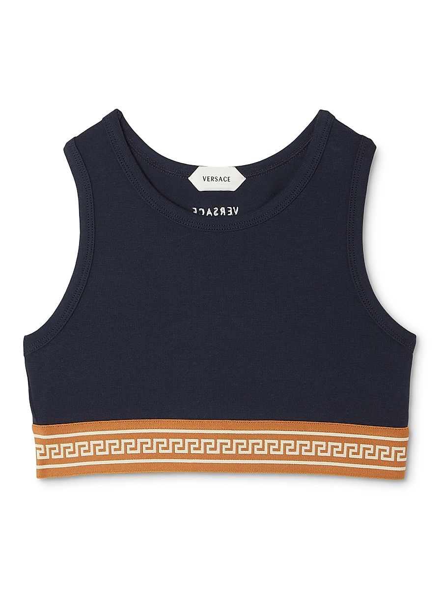Little Girl's & Girl's Jersey Crop Tank - Dark Navy - Size 8