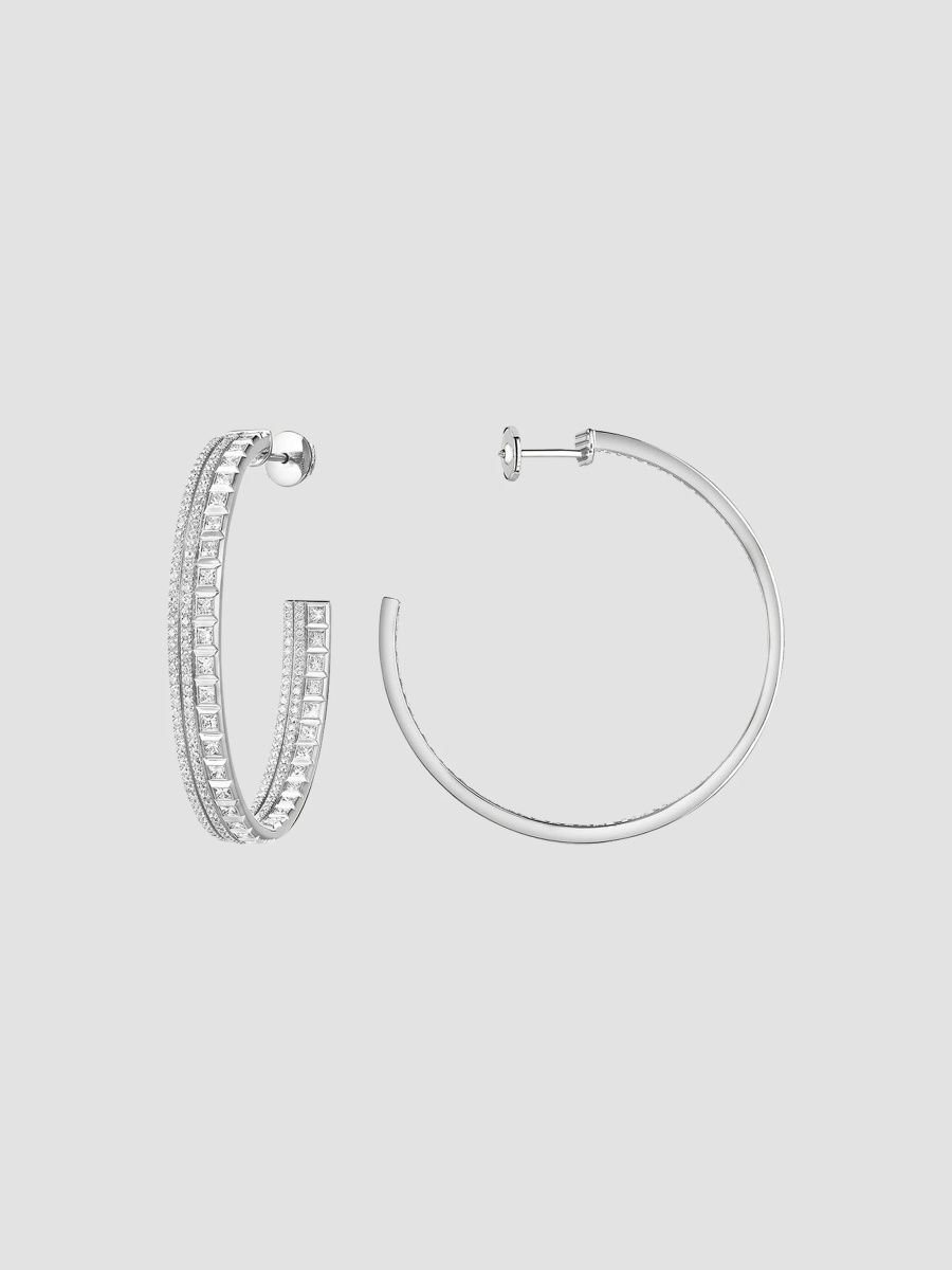 Boucheron Women's Quatre Radiant Edition 18K White Gold & 2.61 TCW Diamond Hoop Earrings - White Gold