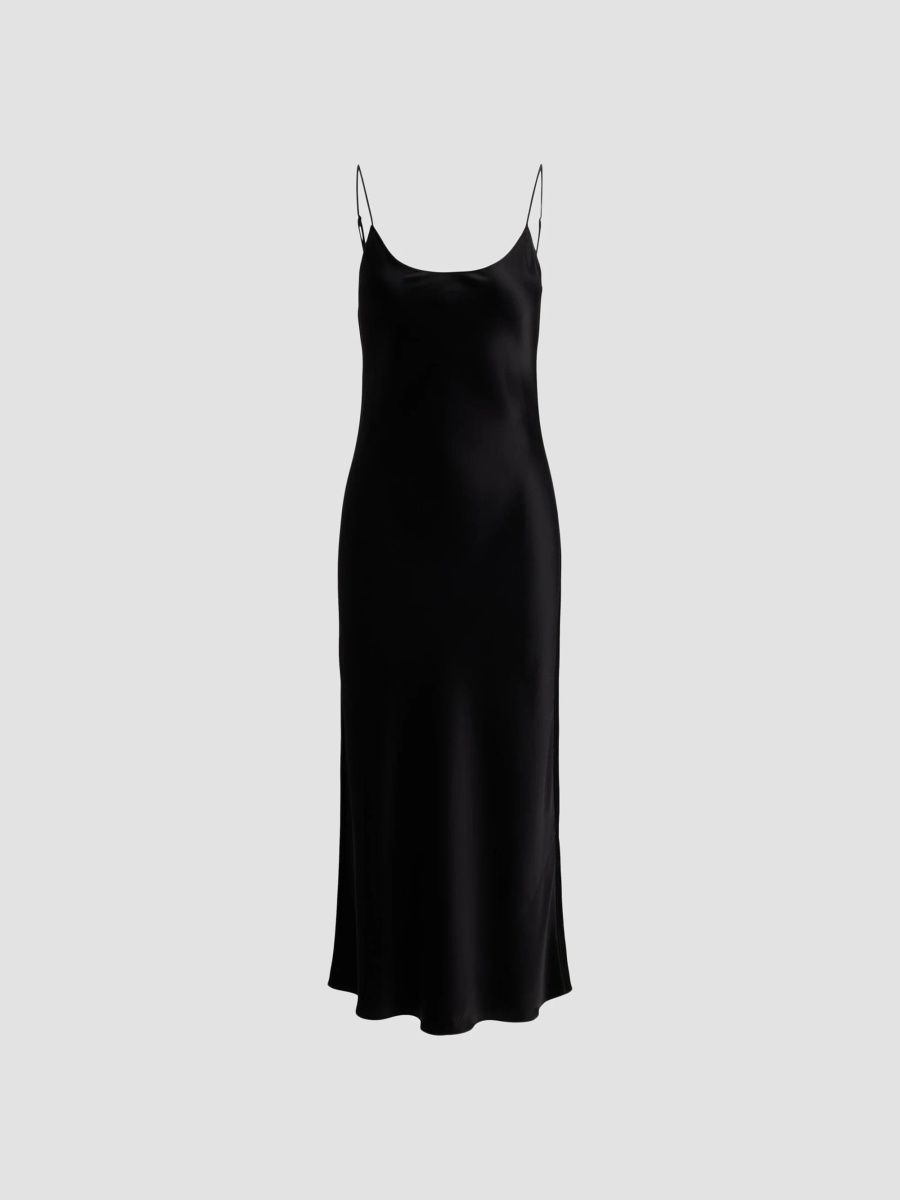 Polo Ralph Lauren Women's Double-Faced Satin Slipdress - Black - Size 8