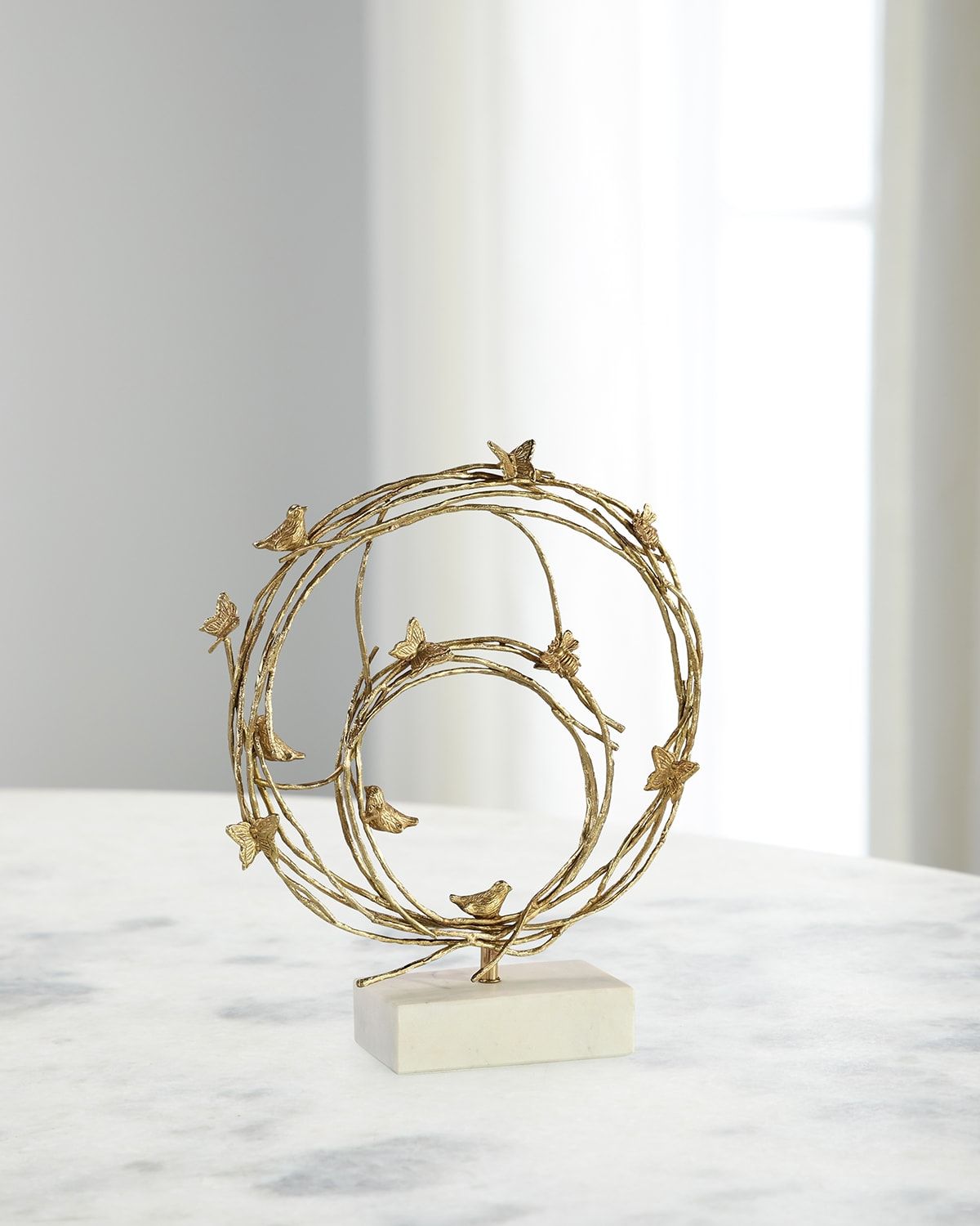 Small Brass Roost Sculpture