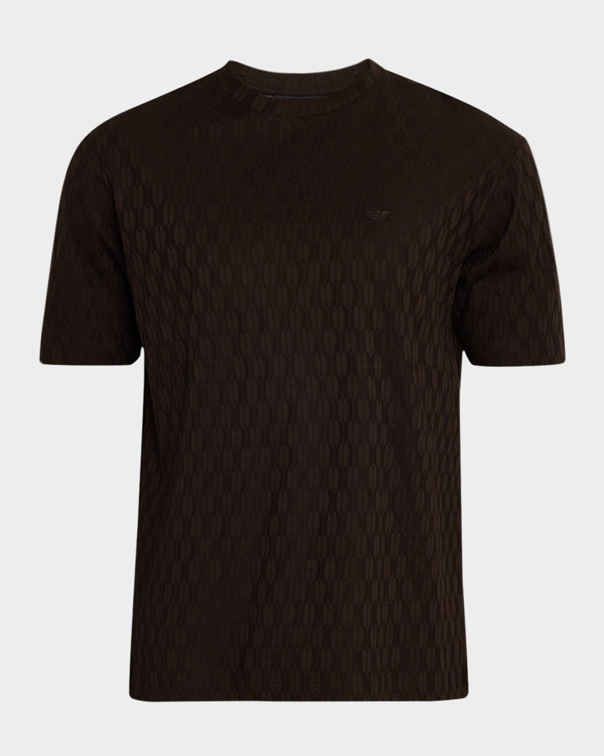 Men & apos;s Cotton Jacquard Eagle Logo Crewneck T-Shirt