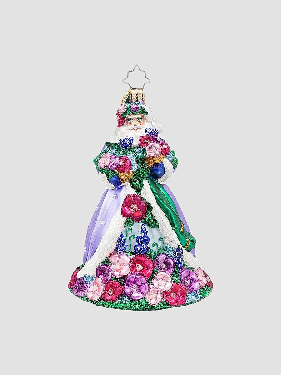 European Santa Santa In Full Bloom Ornament