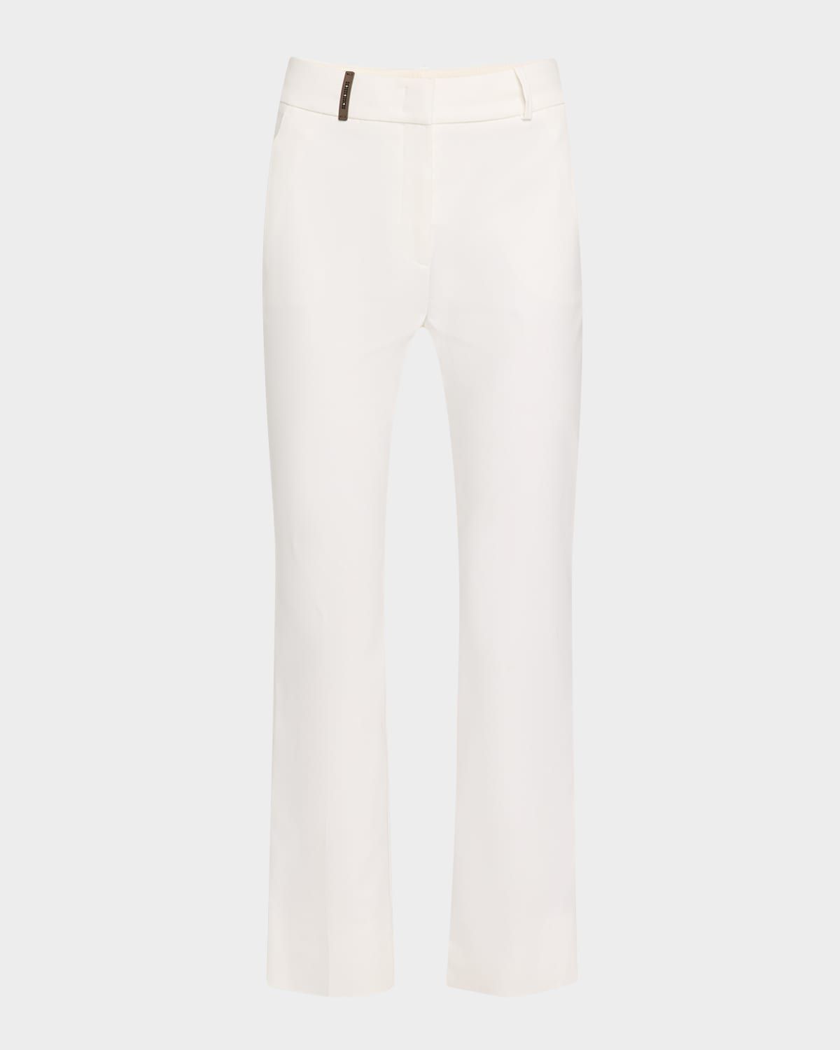 Side-Slit Cropped Stretch Pants