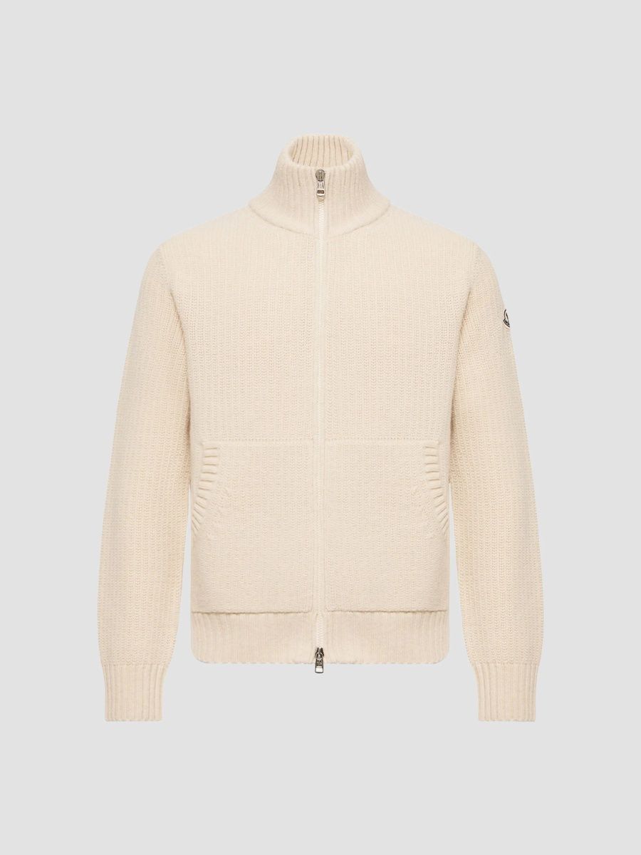Moncler Men's Wool & Cashmere Blend Cardigan - Light Beige - Size XXXL