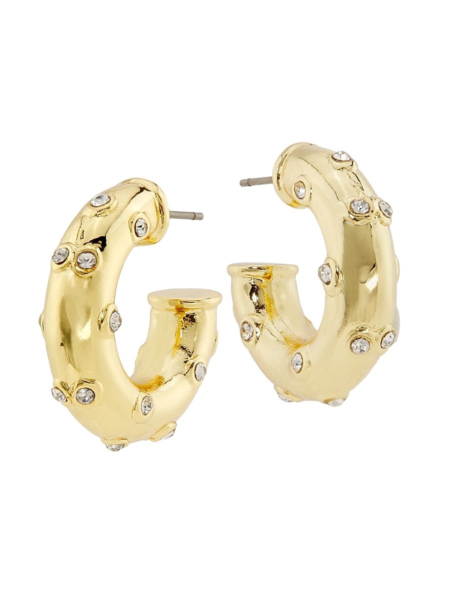 Women's Goldtone & Glass Crystal Hoop Earrings - Gold Crystal