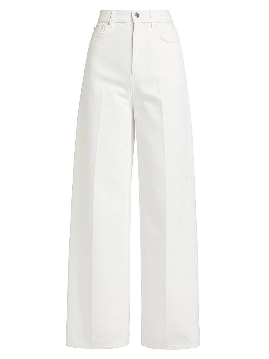 Women's High-Rise Wide-Leg Jeans - White - Size 31