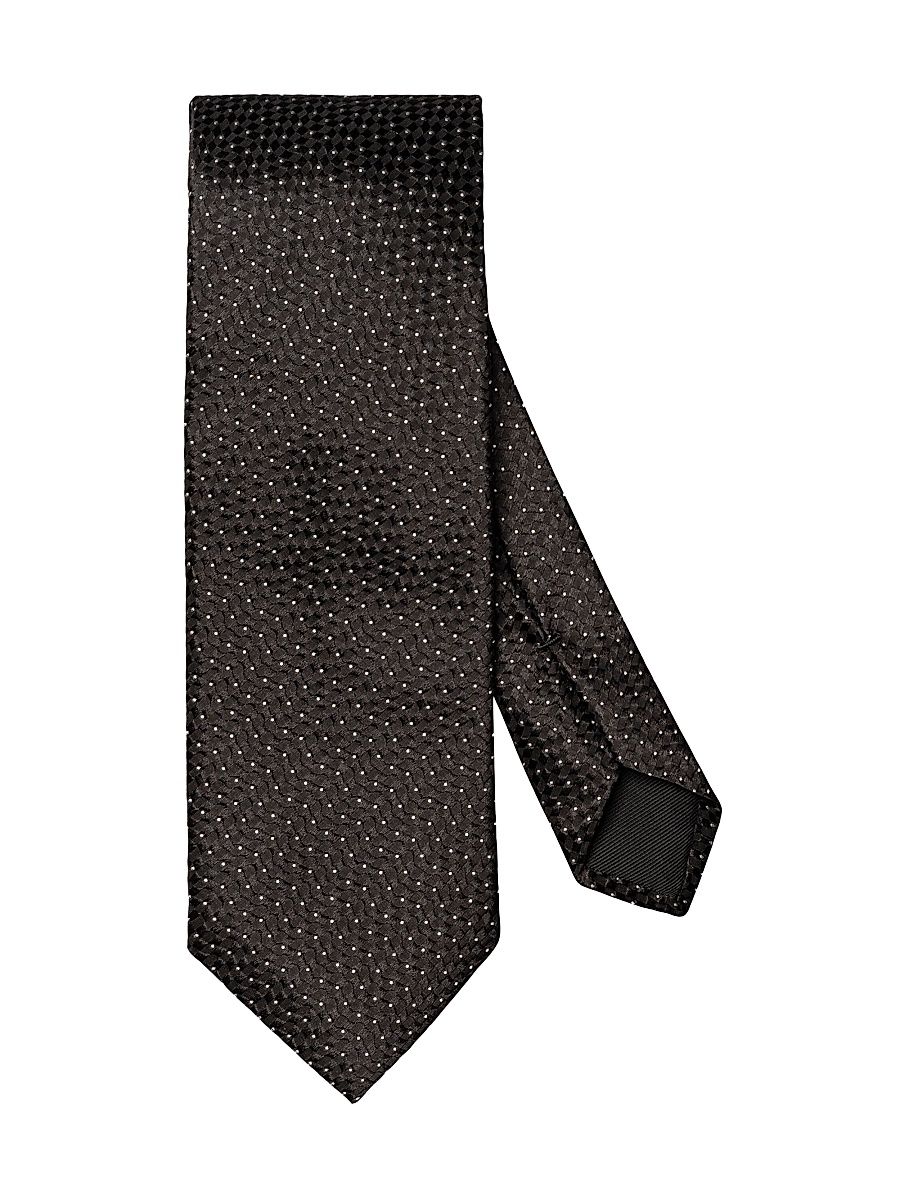 Men's Pin-Dot Silk Tie - Black
