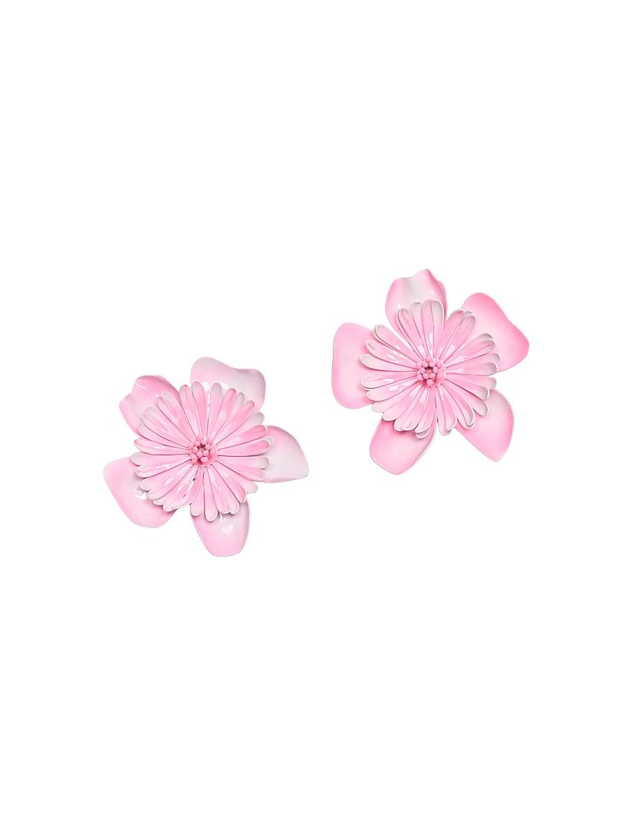 Women's Floral Stud Earrings - Fuchsia Pink
