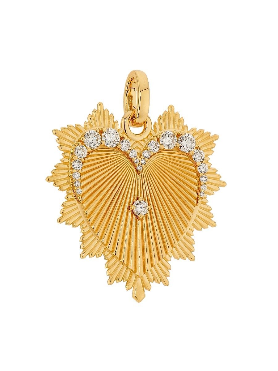 Women's True Love 18K Yellow Gold & 0.09 TCW Diamond Heart Love Token - Yellow Gold